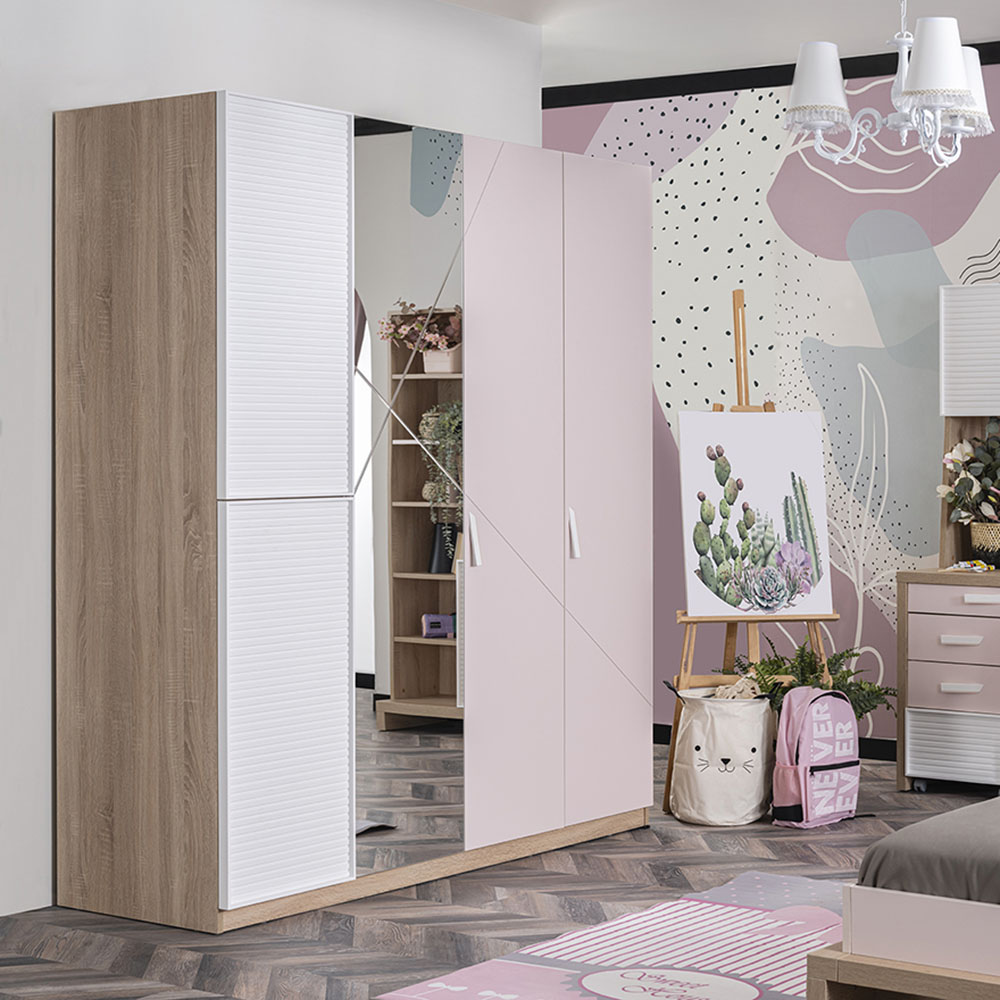 ANGEL CITY 4 DOOR WARDROBE WITH MIRROR
