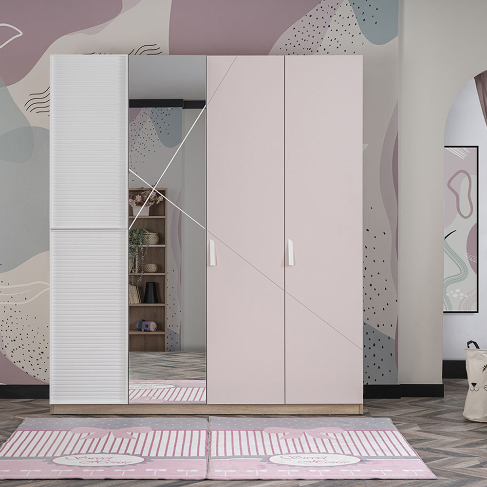 ANGEL CITY 4 DOOR WARDROBE WITH MIRROR