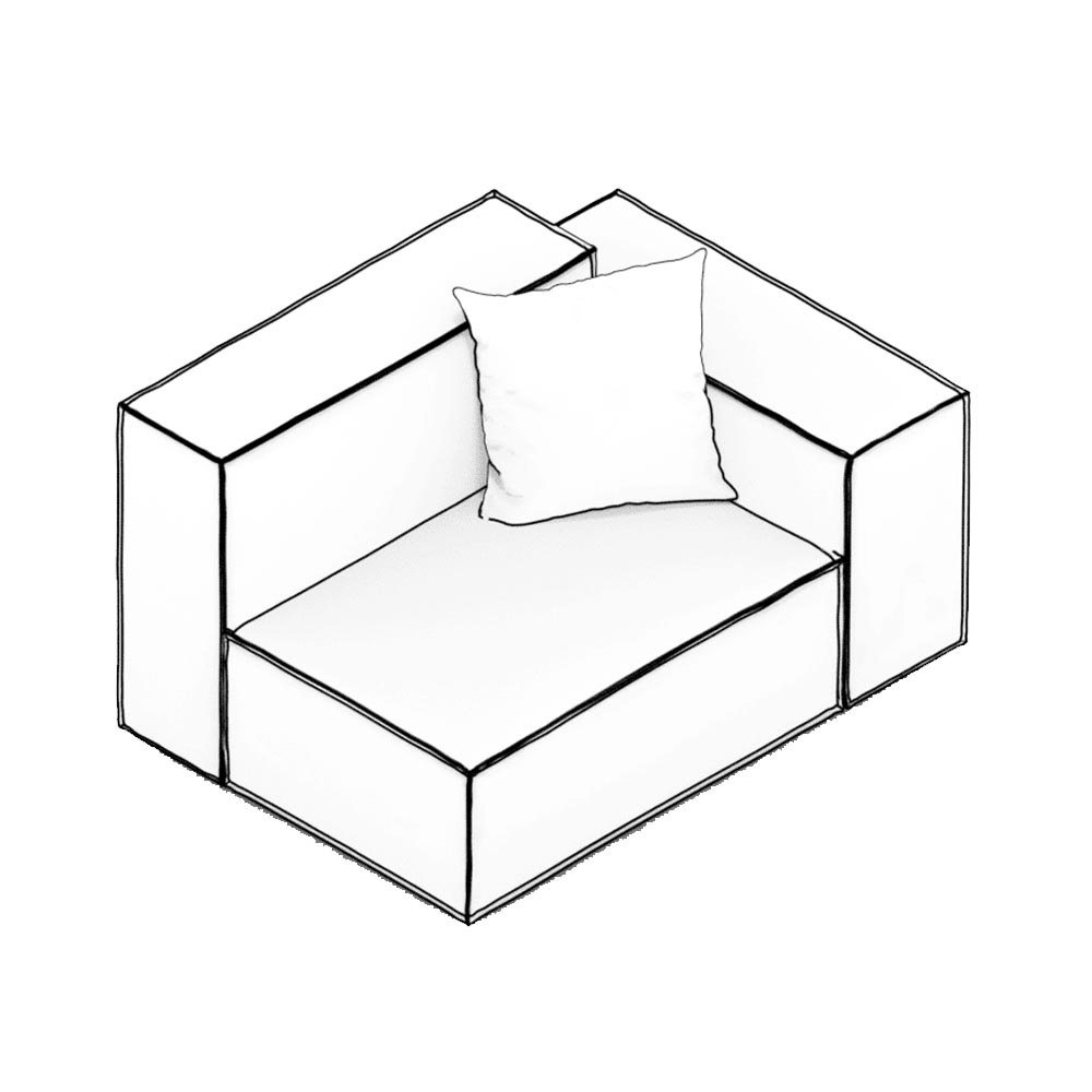 PLUS POUFY BOHEM RIGHT LOW ARM MODULE