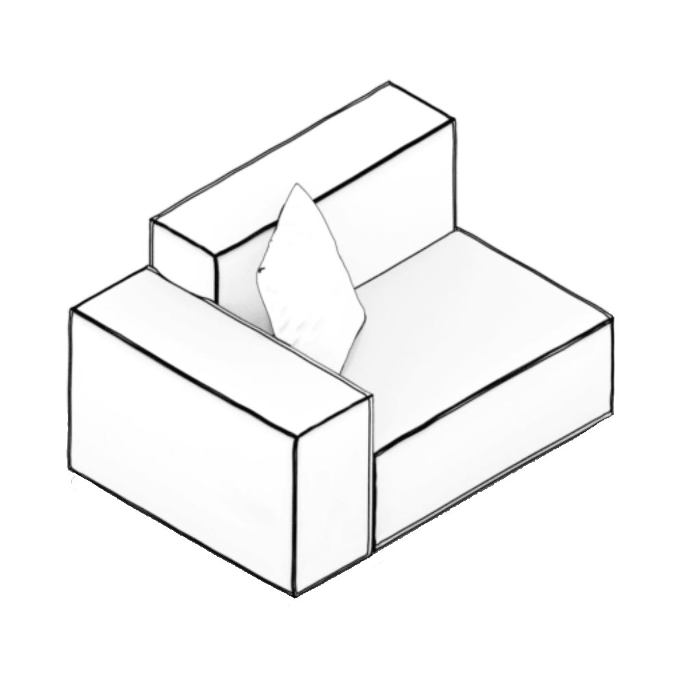 PLUS POUFY BOHEM LEFT LOW ARM MODULE